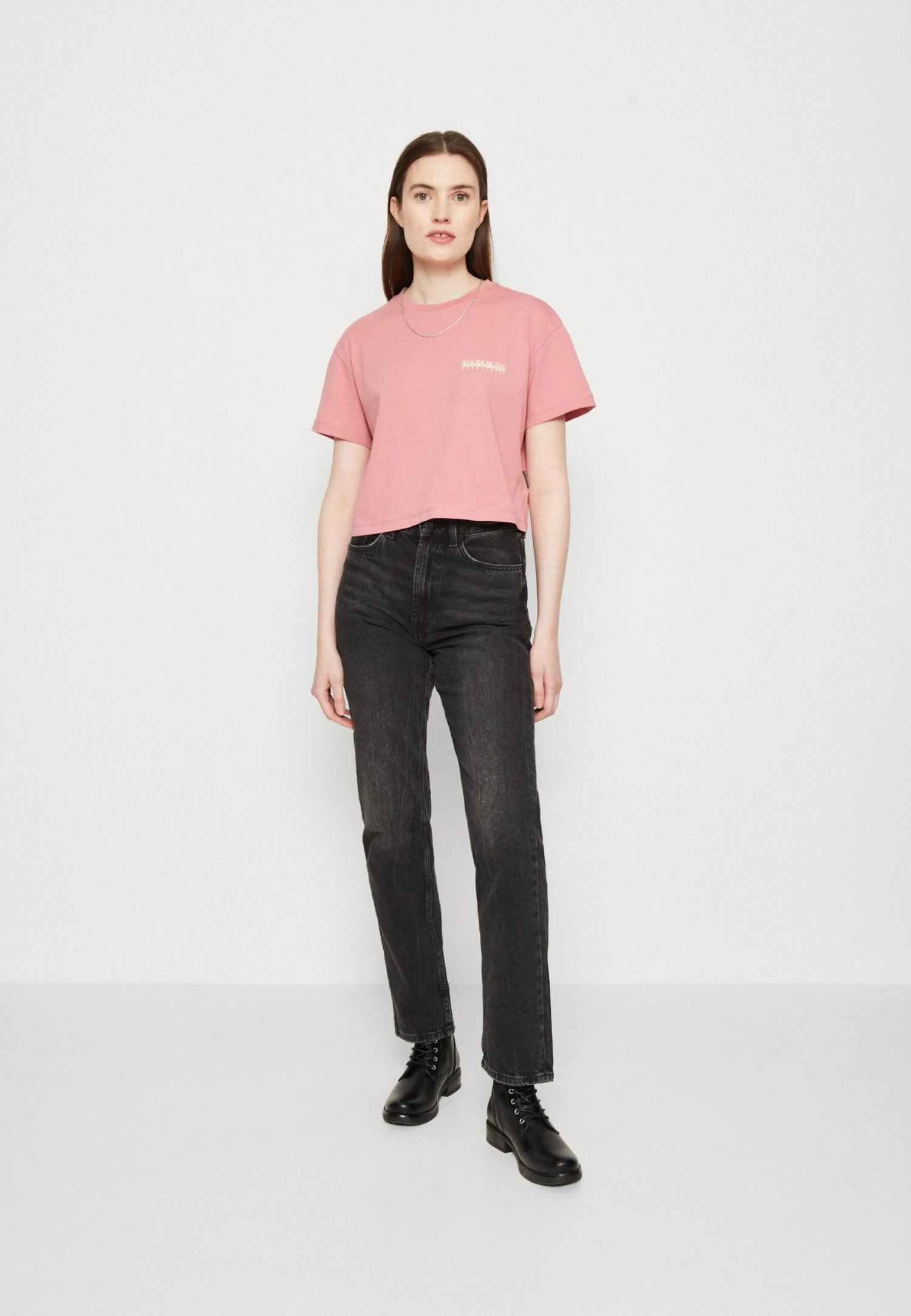 Napapijri Cenepa Crop- T-Shirt Print - Pink Lulu 4 Napapijri Cenepa Crop- T-Shirt Print - Pink Lulu - Afbeelding 2