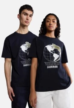 Napapijri Unisex - T-Shirt Print - Blu Marine