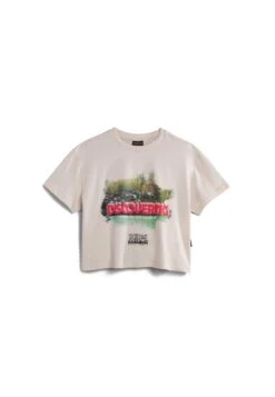 Napapijri Cenepa - T-Shirt Print - Whitecap Gray