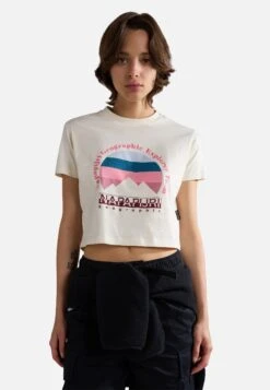 Napapijri S-Rope Ss Crop 1 - T-Shirt Print - White Whisper