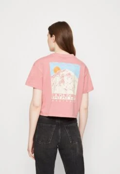 Napapijri Cenepa Crop- T-Shirt Print - Pink Lulu