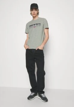 Napapijri T-Shirt Print - Medium Grey Melange -Napapijri 2c33f9df3a644f328d4411b0d5865c90