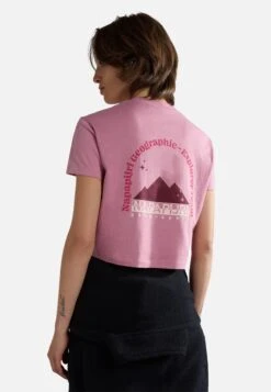 Napapijri S-Rope Ss Crop 1 - T-Shirt Print - Pink Foxglo