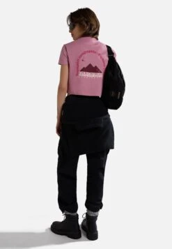 Napapijri S-Rope Ss Crop 1 - T-Shirt Print - Pink Foxglo -Napapijri 41dee3decbab4edf88650833754ec338