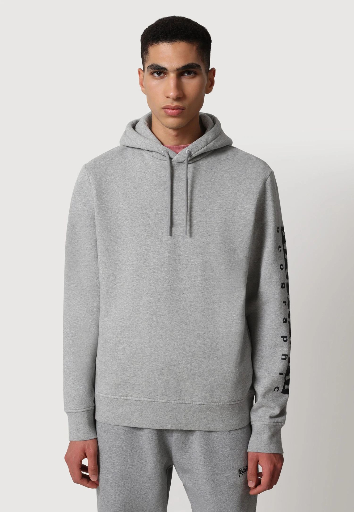 Napapijri Badas- Hoodie - Medium Grey Melange 3 Napapijri Badas- Hoodie - Medium Grey Melange