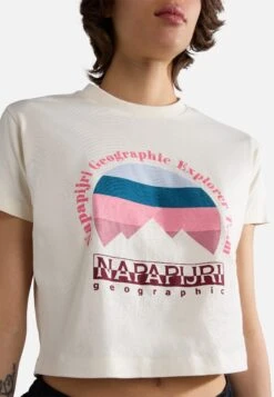 Napapijri S-Rope Ss Crop 1 - T-Shirt Print - White Whisper -Napapijri 472844b594fd47508c28cbe1c7e01859