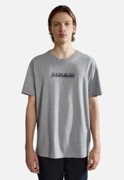 Napapijri S Box Ss - T-Shirt Print - Medium Grey Melange -Napapijri 47caaaec526f478d80ccb40fc5b059ea