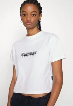 Napapijri Box Crop - T-Shirt Print - Bright White -Napapijri 57043d11269542f786492cb21bd5cc07