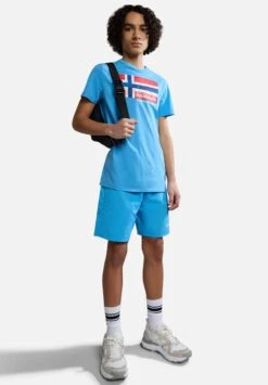 Napapijri Zamora - T-Shirt Print - Blue Azure B2C -Napapijri 5b065ea9e1cb430e93a4ef277c240a67