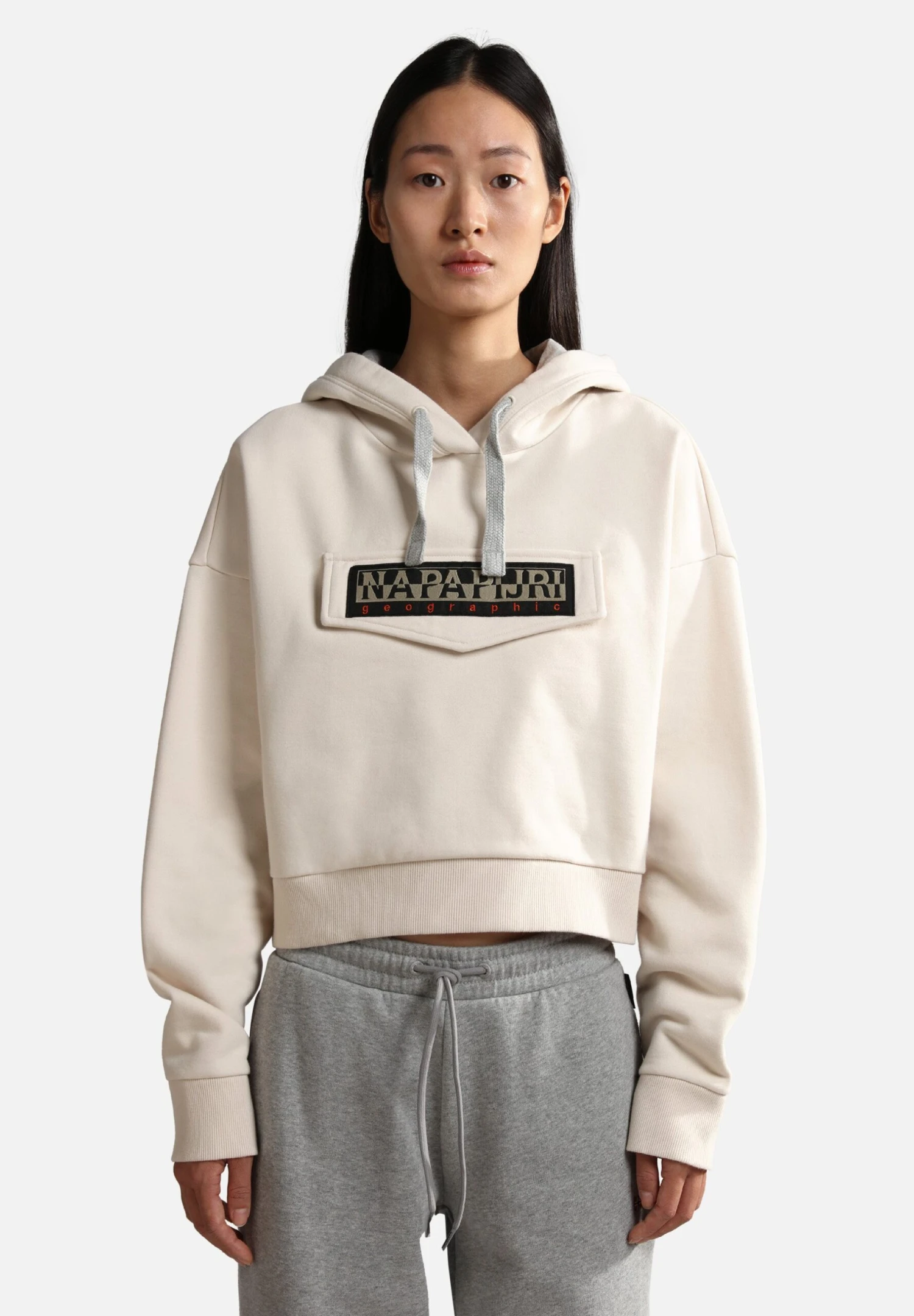 Napapijri Burgee Crop - Hoodie - Whitecap Gray 3 Napapijri Burgee Crop - Hoodie - Whitecap Gray