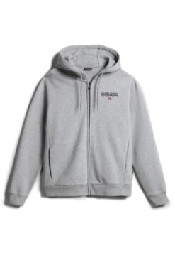Napapijri B-Ayas Zip Hood - Sweater Met Rits - Medium Grey Melange -Napapijri 7583f12044984239b76360942efa630b