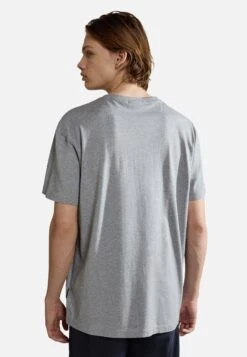 Napapijri S Box Ss - T-Shirt Print - Medium Grey Melange -Napapijri 7a56d35efbf947cabfcc82e27560513f