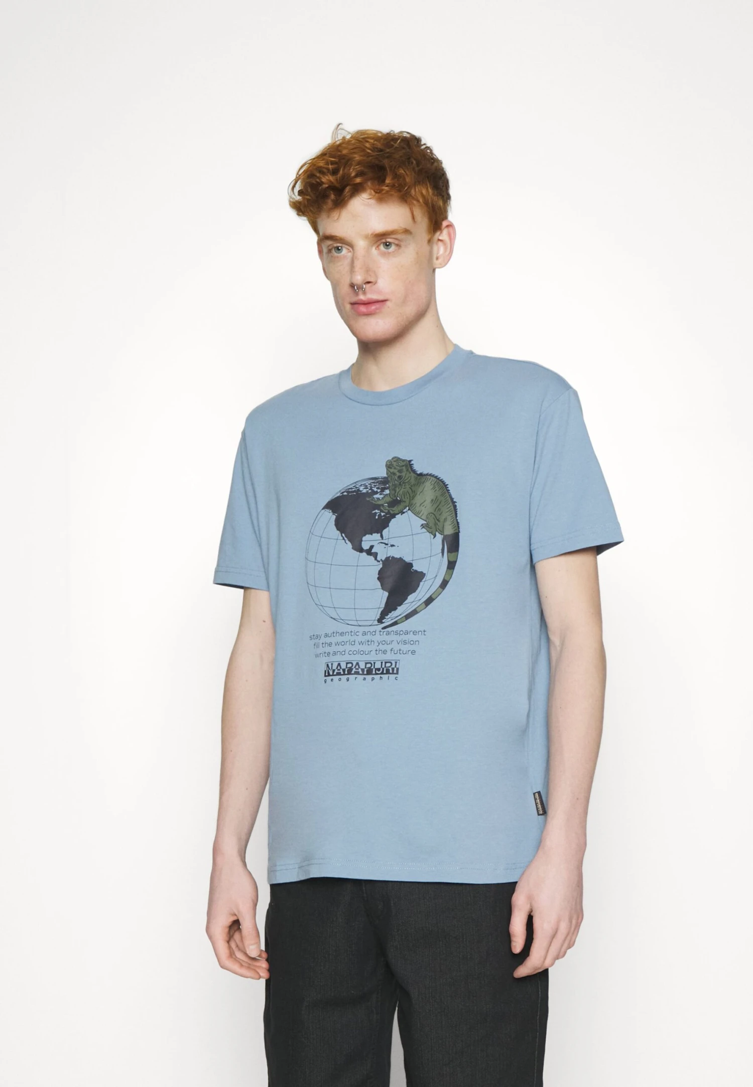 Napapijri Unisex - T-Shirt Print - Blue 3 Napapijri Unisex - T-Shirt Print - Blue