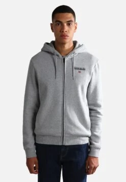 Napapijri B-Ayas Zip Hood - Sweater Met Rits - Medium Grey Melange
