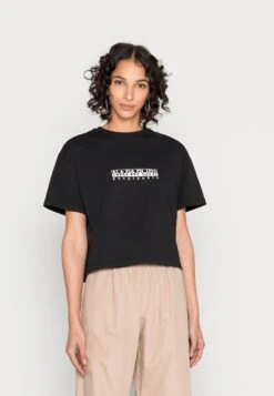 Napapijri Box Crop - T-Shirt Print - Black