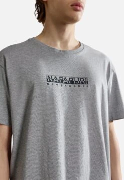 Napapijri S Box Ss - T-Shirt Print - Medium Grey Melange -Napapijri af4a4c5c23e4427f94cfb8a67e23d474