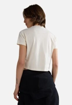 Napapijri S-Rope Ss Crop 1 - T-Shirt Print - White Whisper -Napapijri cac0f2f81ccf4cc8a060be074c77935c