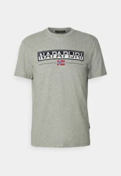 Napapijri T-Shirt Print - Medium Grey Melange -Napapijri d94ee4f9a5b84298be9f541bda74b028