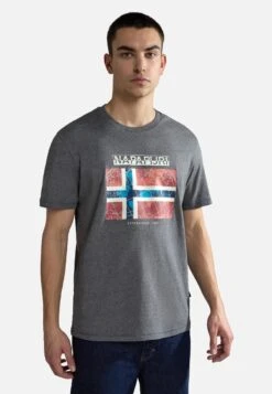 Napapijri Guiro - T-Shirt Print - Dark Grey Melange